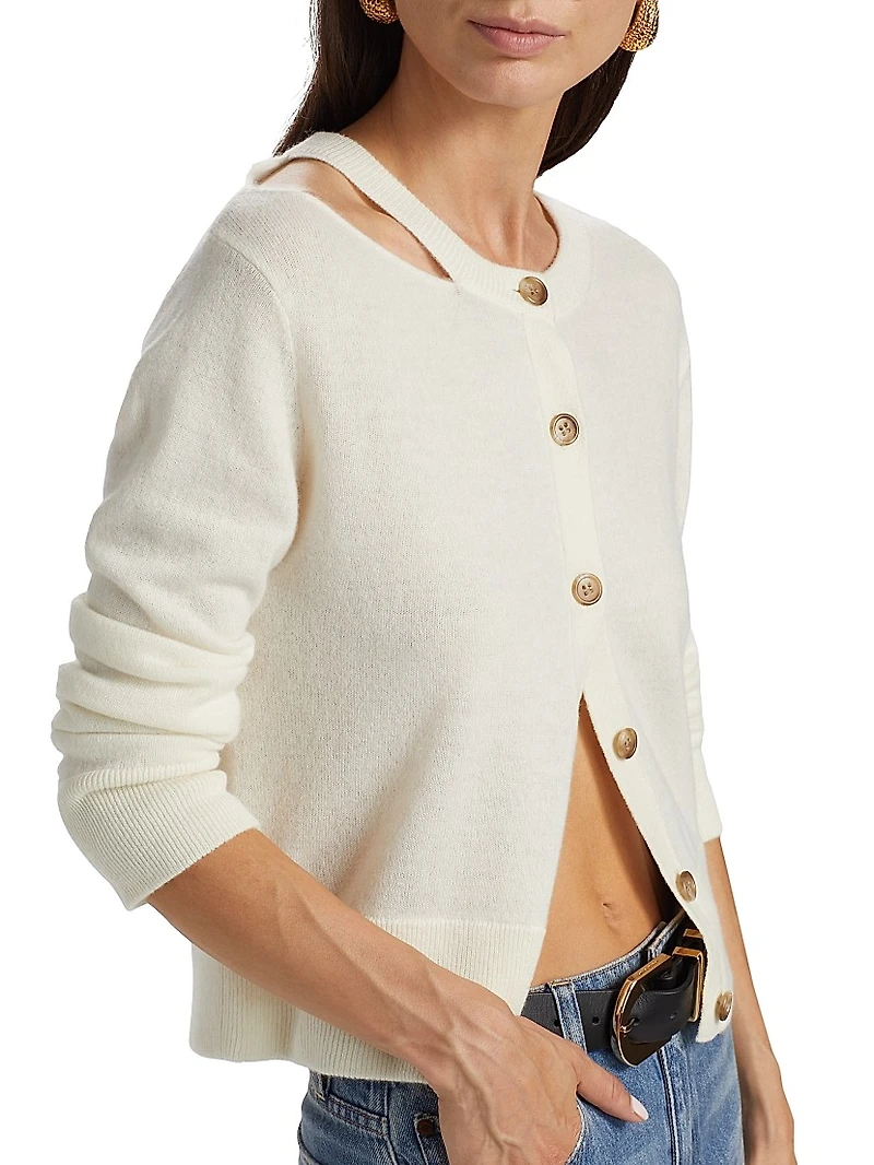 Cut-Out Cashmere Cardigan