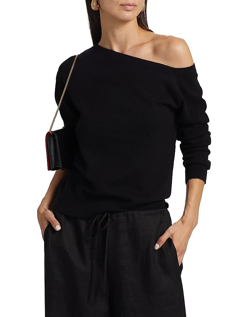 One-Shoulder Cashmere Sweater