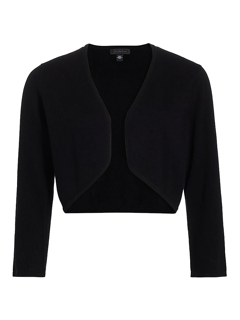 COLLECTION Cashmere Cropped Open Bolero Cardigan