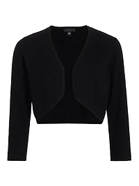 COLLECTION Cashmere Cropped Open Bolero Cardigan