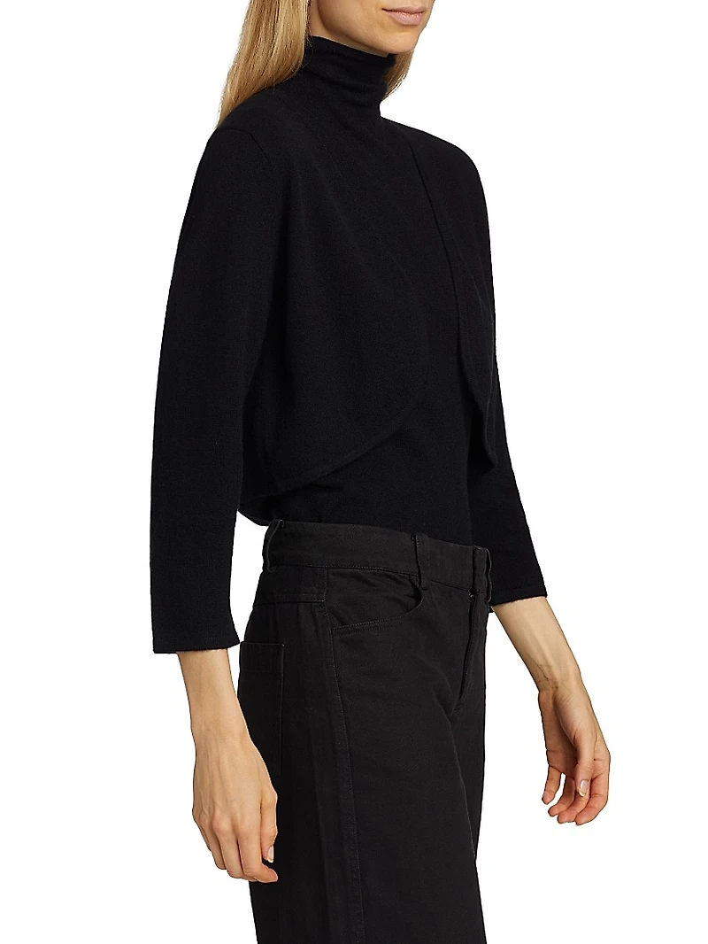 COLLECTION Cashmere Cropped Open Bolero Cardigan