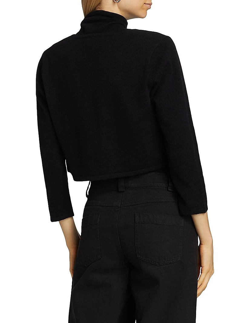 COLLECTION Cashmere Cropped Open Bolero Cardigan