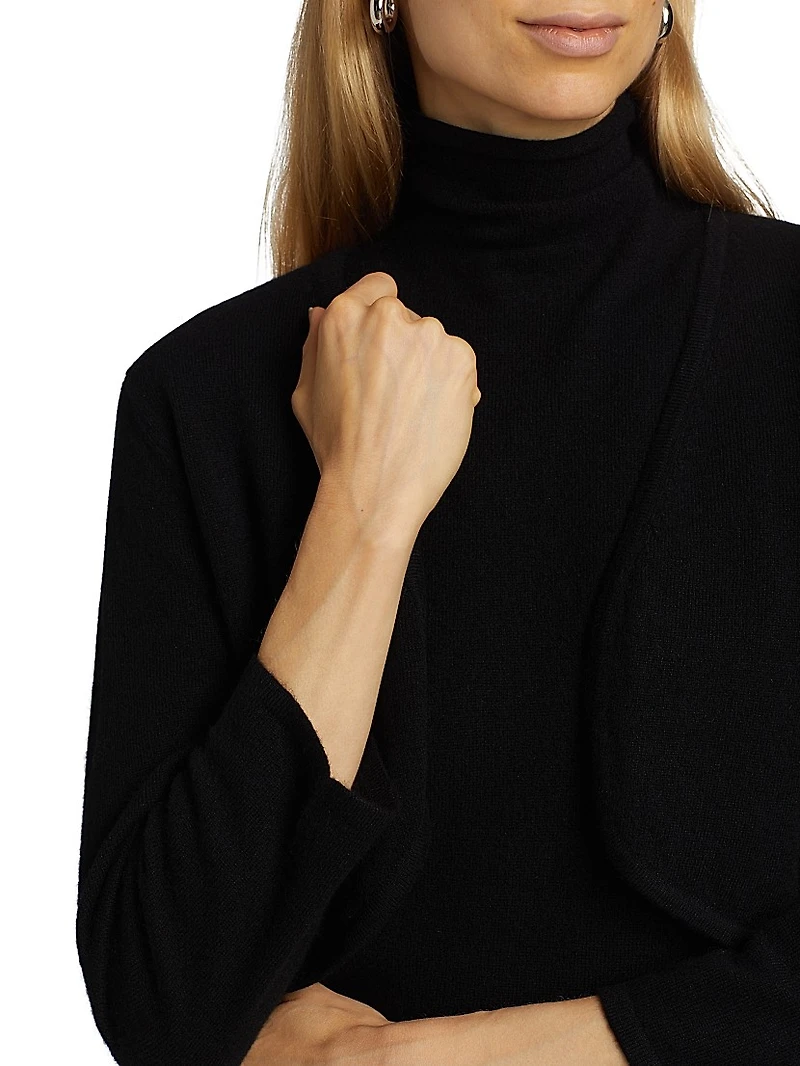 COLLECTION Cashmere Cropped Open Bolero Cardigan