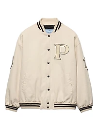 Canvas Bomber Jacket with Patches