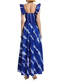 Ibukun Tie-Dye Ruffled Cotton Maxi-Dress