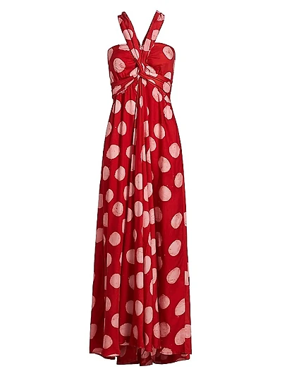 Anike Polka Dot Cotton Maxi-Dress