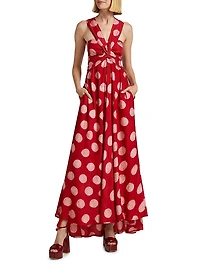 Anike Polka Dot Cotton Maxi-Dress