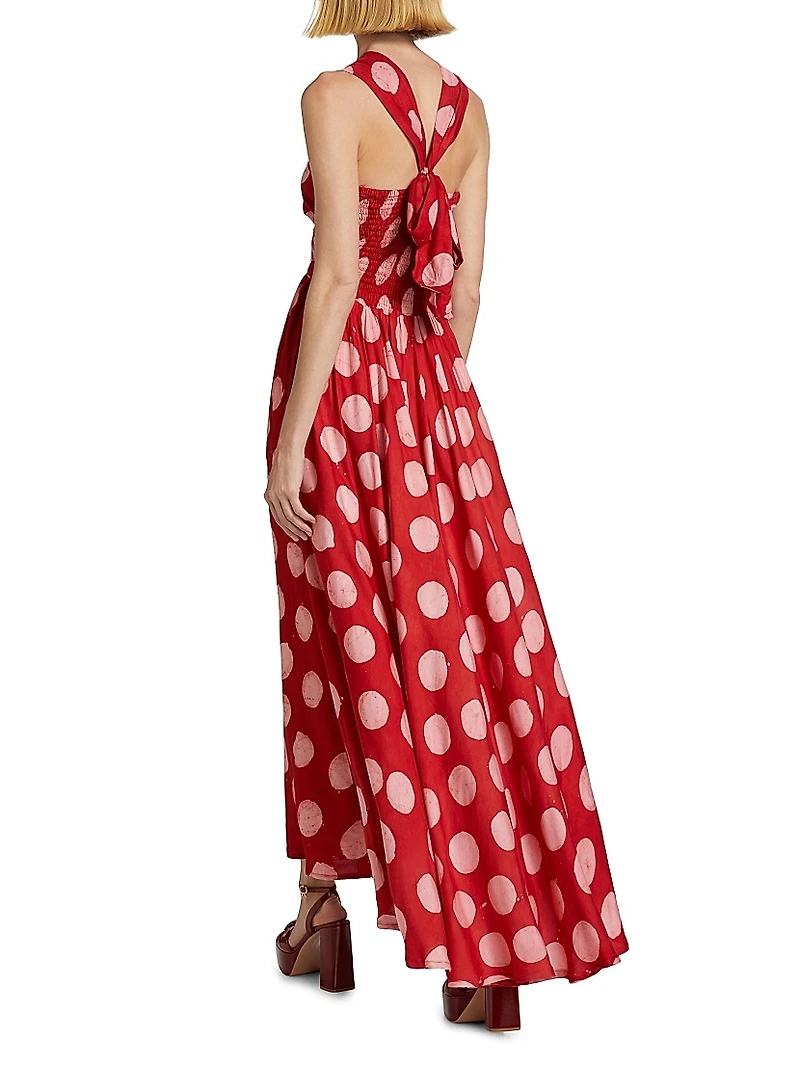 Anike Polka Dot Cotton Maxi-Dress