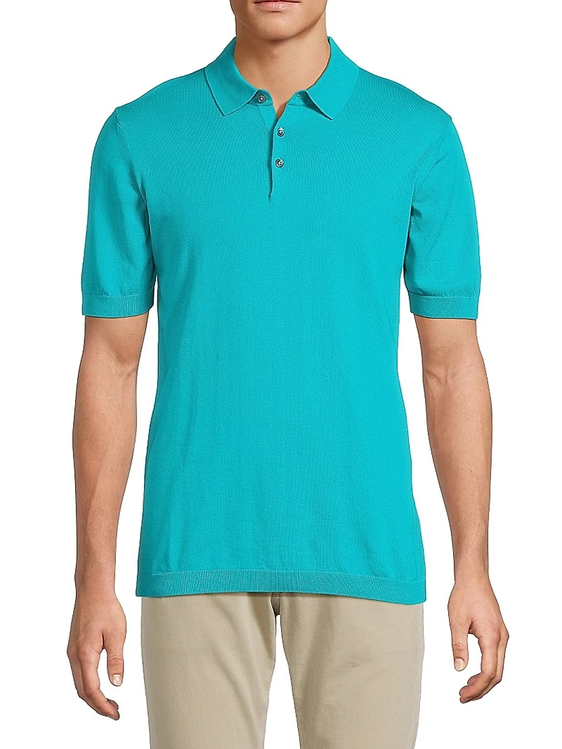Solid Cotton Polo Shirt