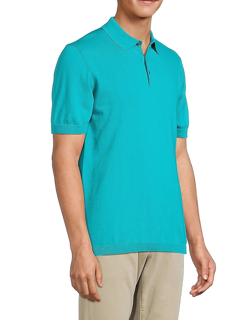 Solid Cotton Polo Shirt