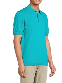 Solid Cotton Polo Shirt
