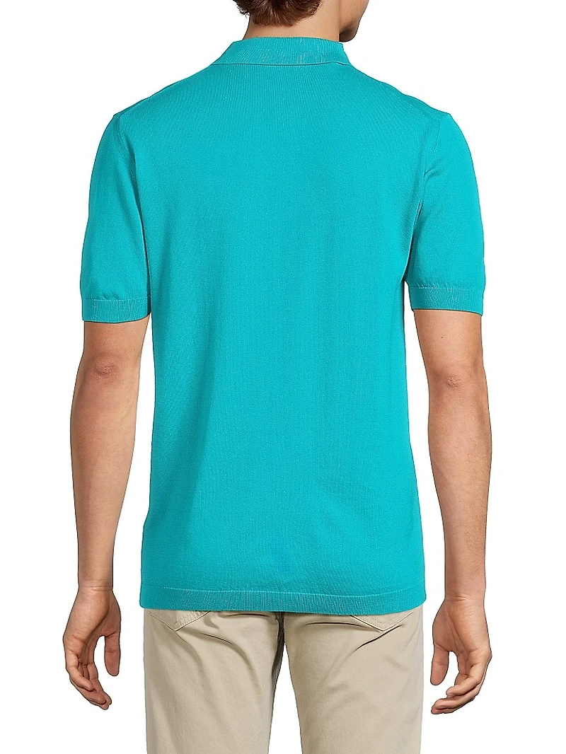 Solid Cotton Polo Shirt