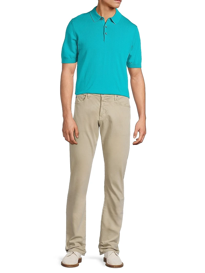 Solid Cotton Polo Shirt