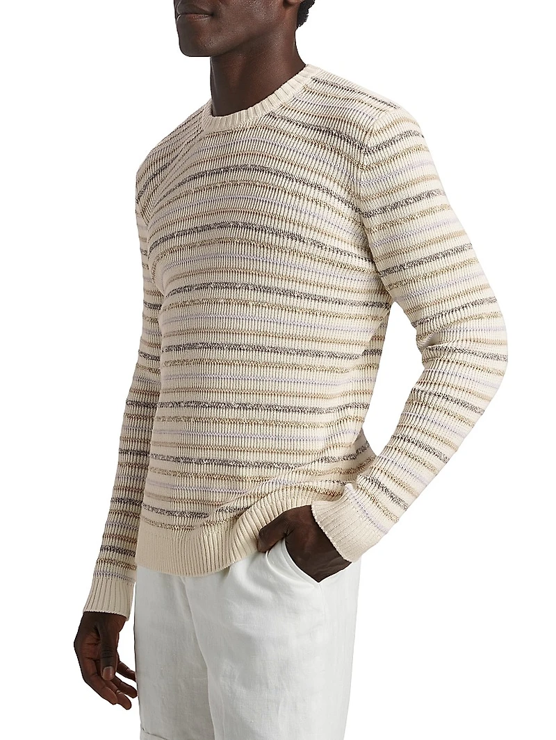 Striped Cotton-Blend Sweater