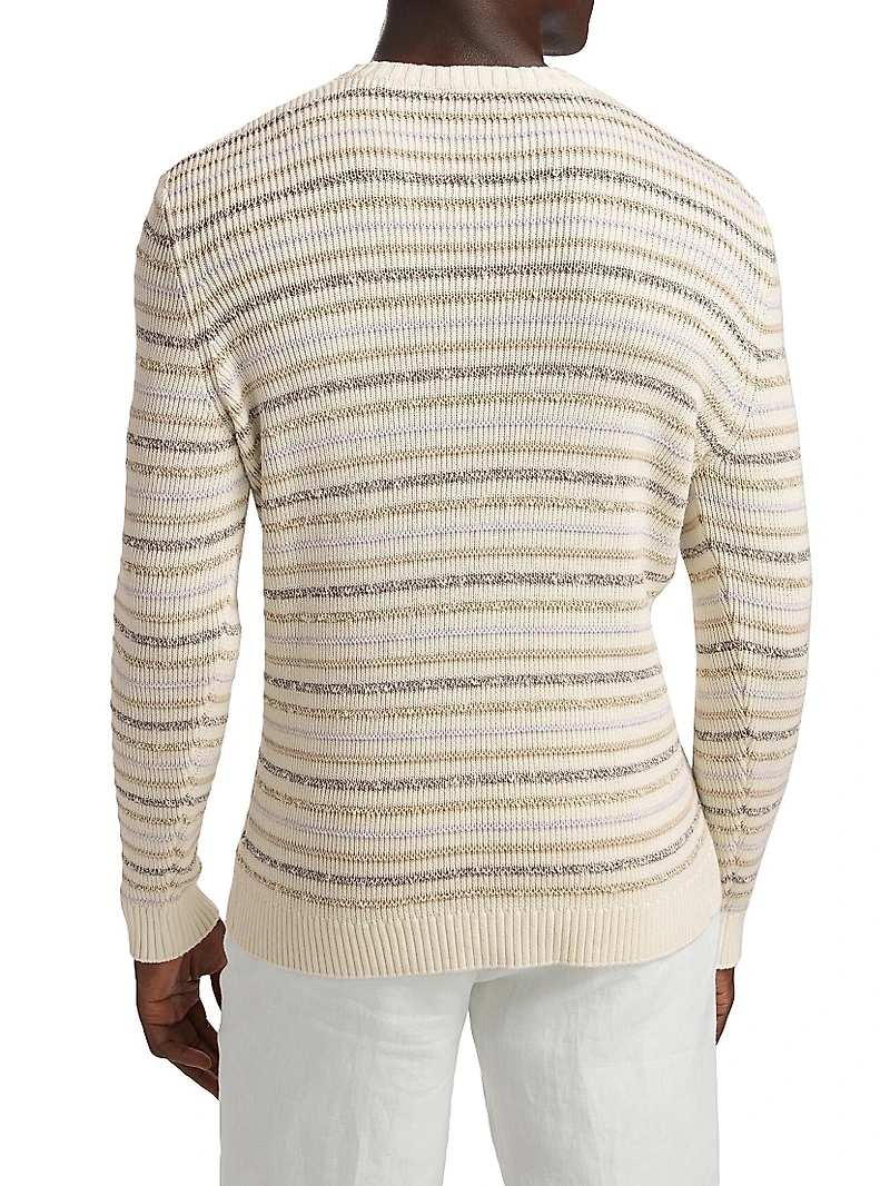 Striped Cotton-Blend Sweater
