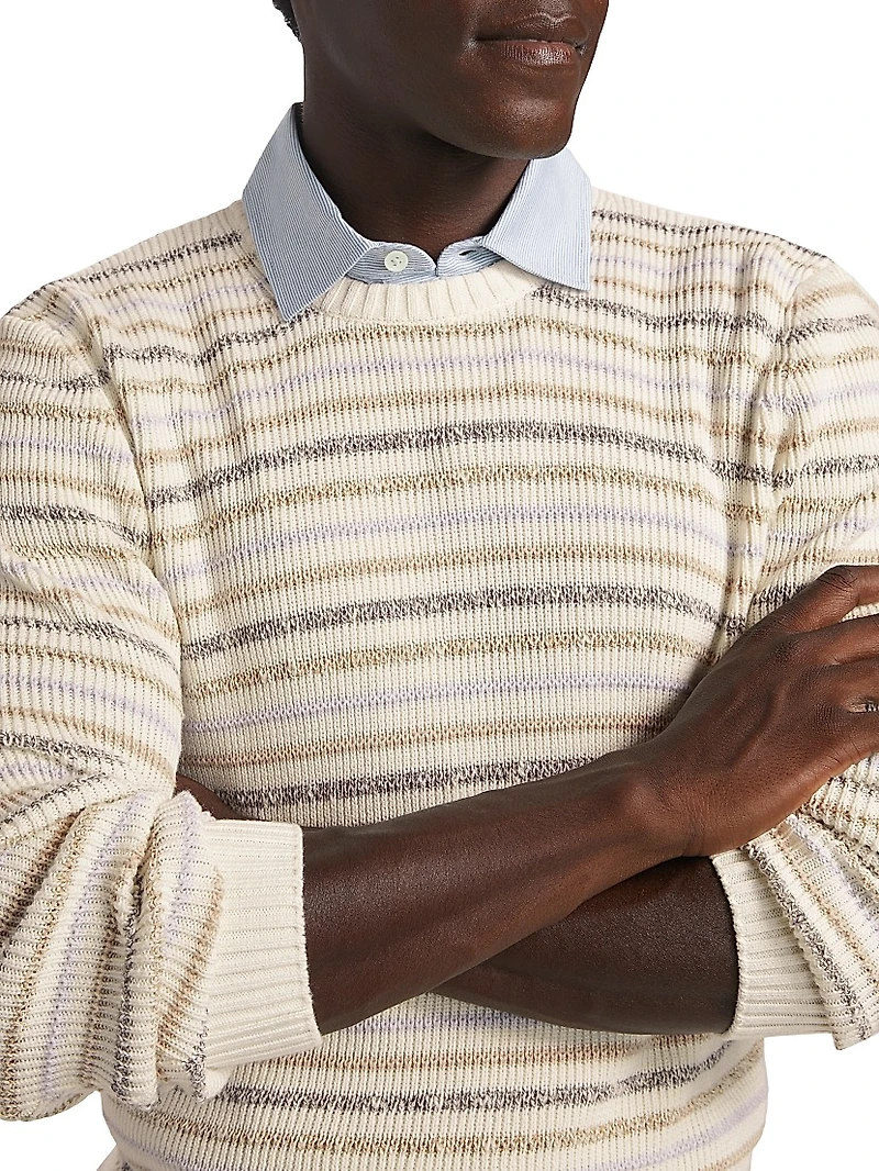 Striped Cotton-Blend Sweater