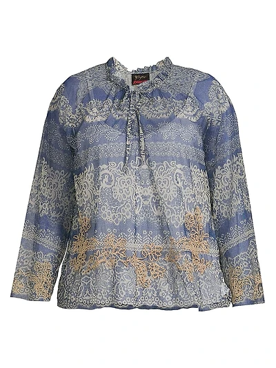 Plus Mazzy Peasant Blouse