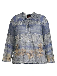 Plus Mazzy Peasant Blouse