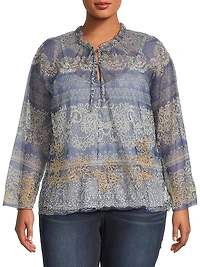 Plus Mazzy Peasant Blouse