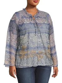 Plus Mazzy Peasant Blouse