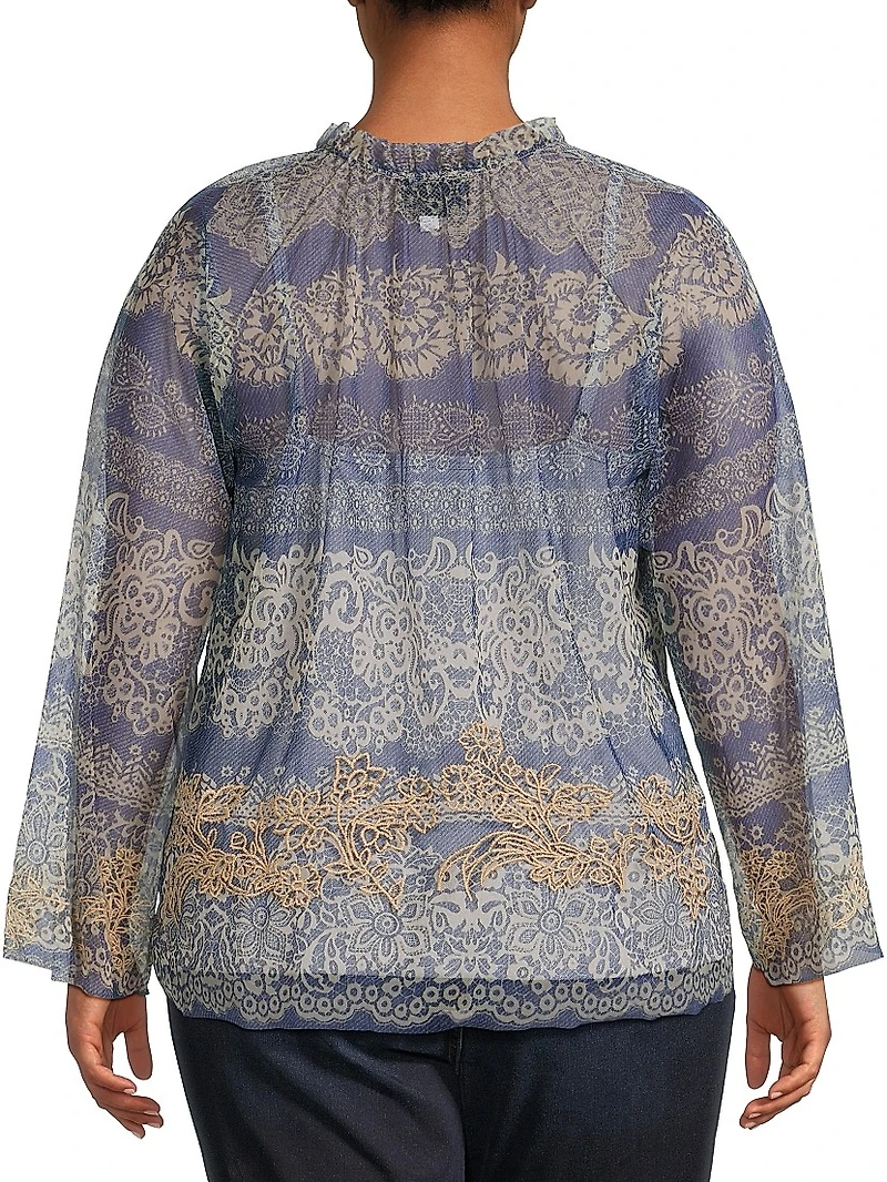 Plus Mazzy Peasant Blouse