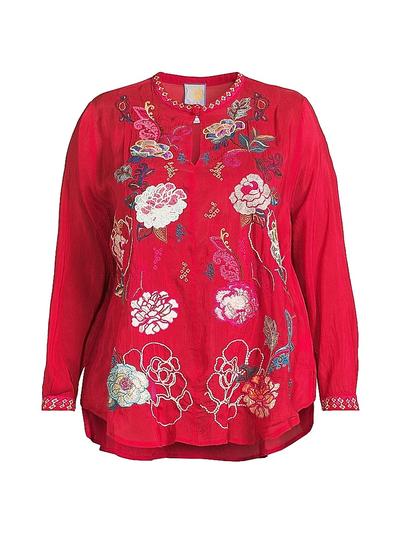 Plus Marcia Embroidered Blouse
