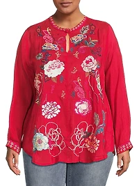 Plus Marcia Embroidered Blouse
