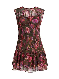 Sierra Floral Smocked Sleeveless Minidress