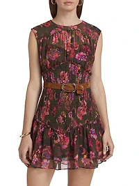 Sierra Floral Smocked Sleeveless Minidress