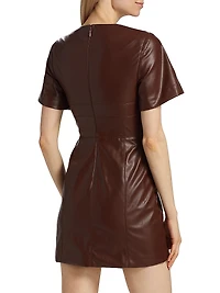 Joey Faux-Leather Short-Sleeve Minidress