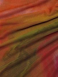 Drena Abstract Mesh One-Shoulder Midi-Dress