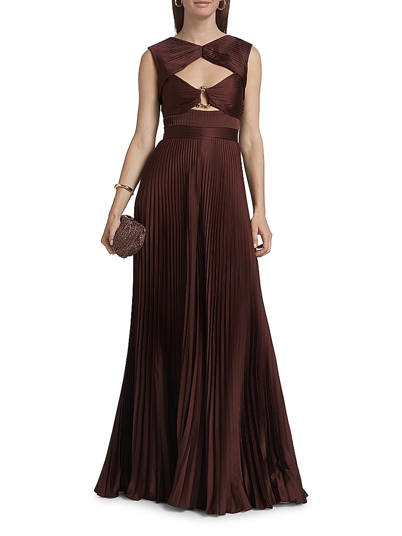 Rosalynn Charmeuse Pleated Jumpsuit