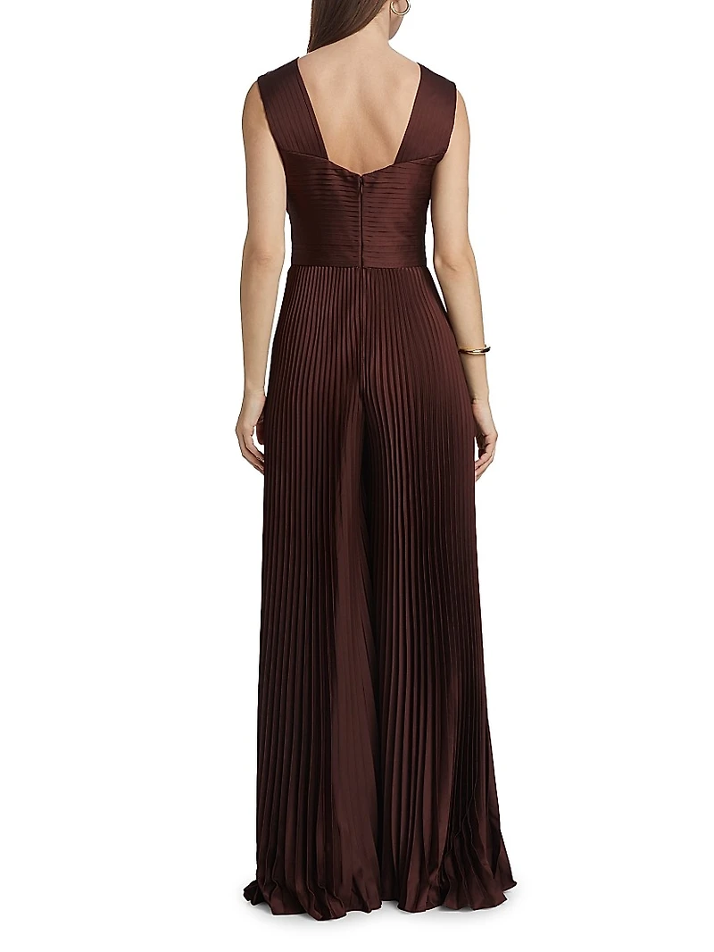 Rosalynn Charmeuse Pleated Jumpsuit