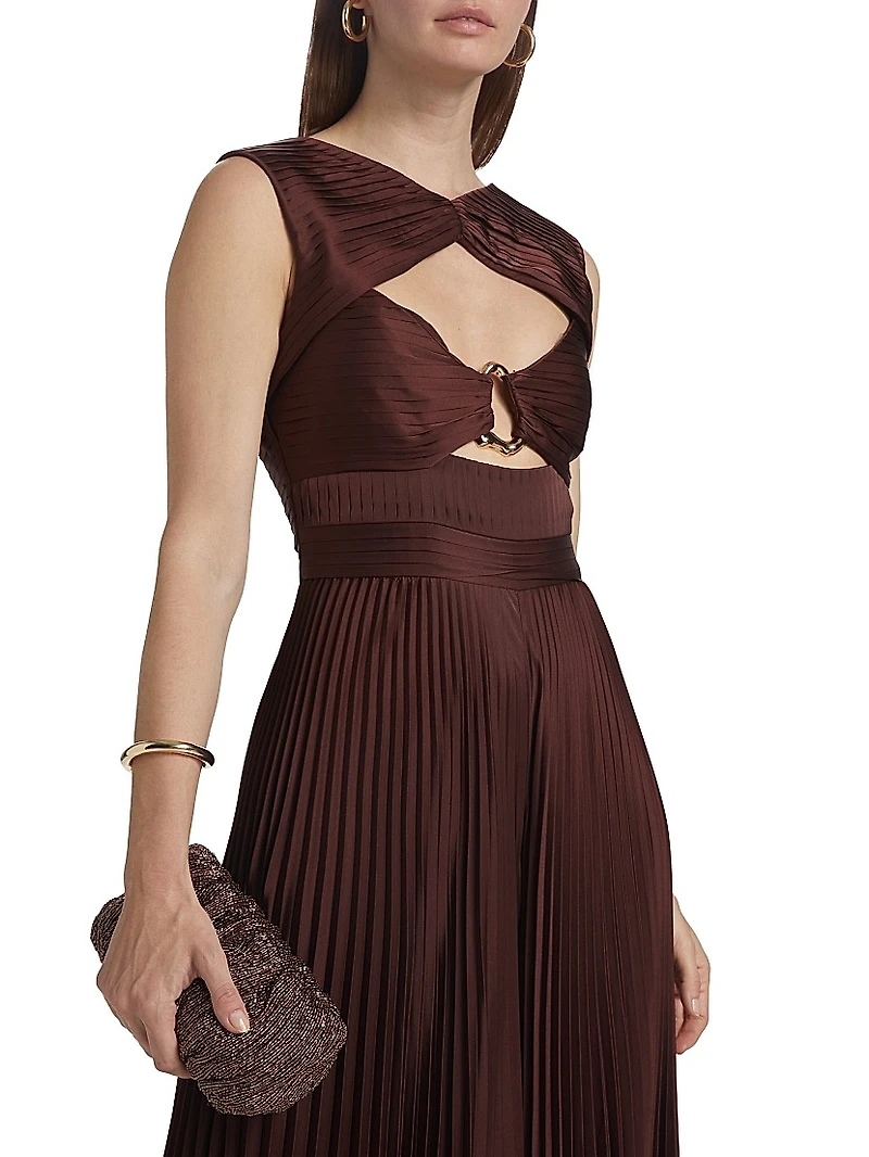 Rosalynn Charmeuse Pleated Jumpsuit