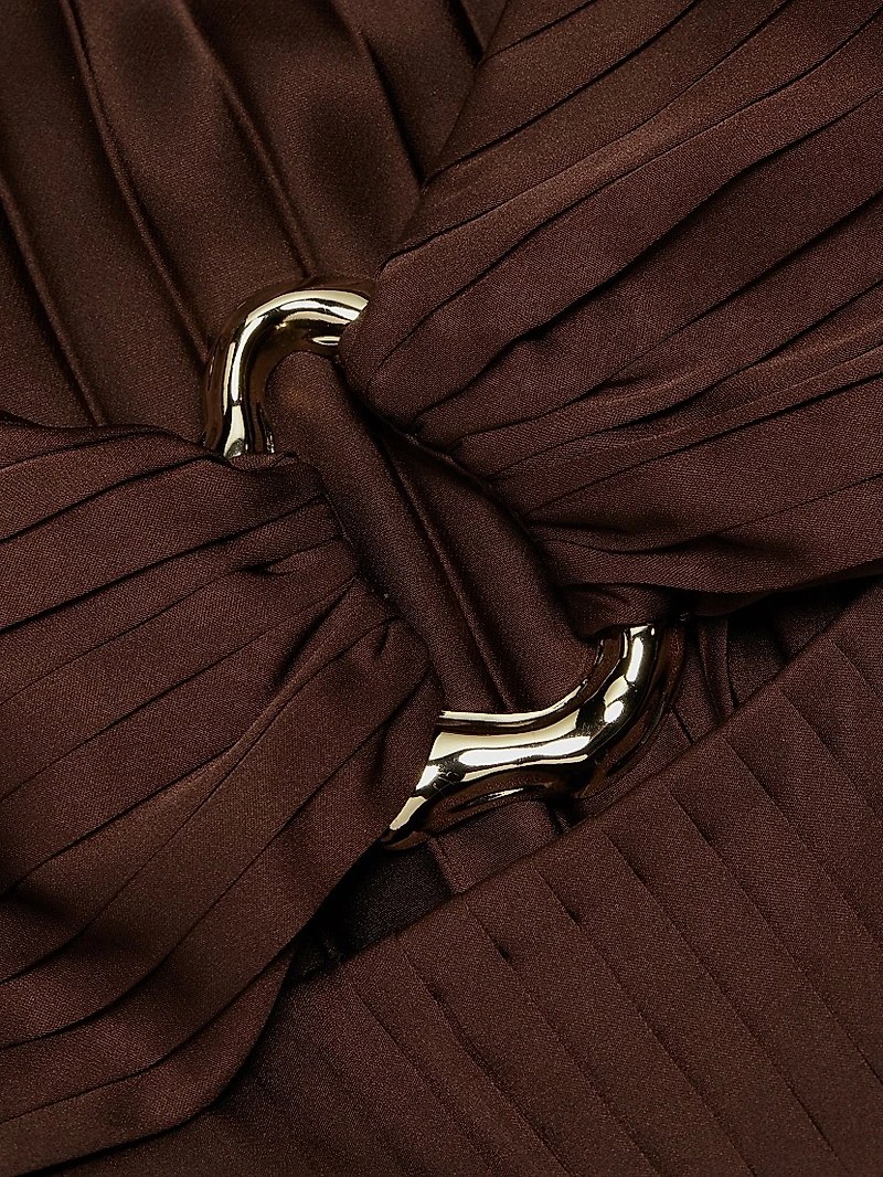 Rosalynn Charmeuse Pleated Jumpsuit