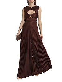 Rosalynn Charmeuse Pleated Jumpsuit