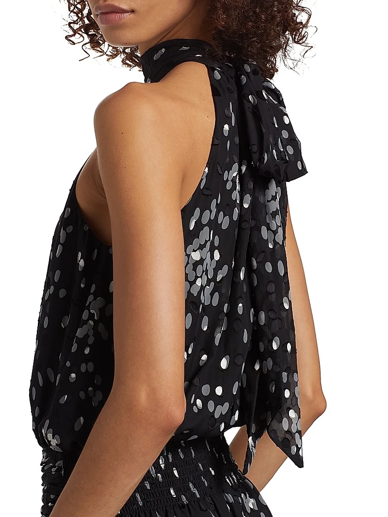 Leorelei Dot-Print Halterneck Minidress
