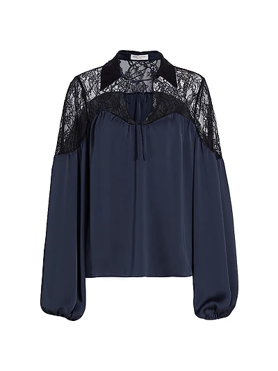 Rosemary Lace-Trimmed Blouse