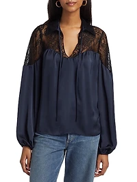 Rosemary Lace-Trimmed Blouse