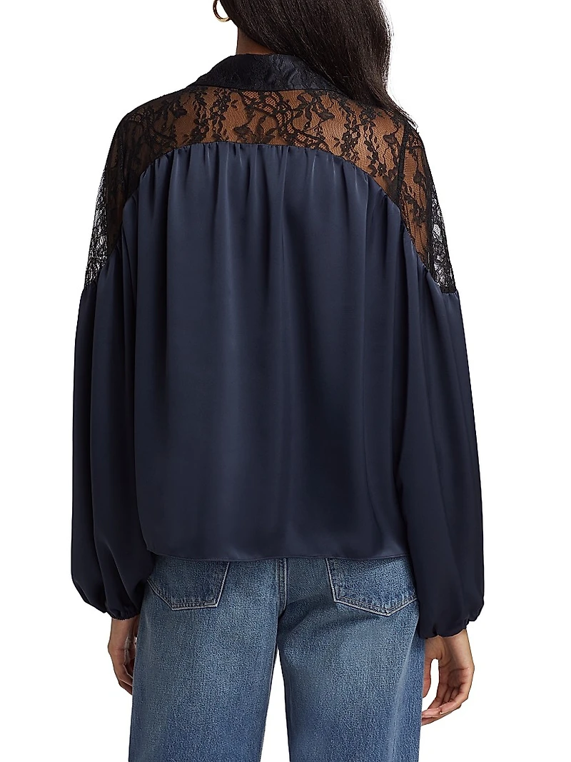 Rosemary Lace-Trimmed Blouse