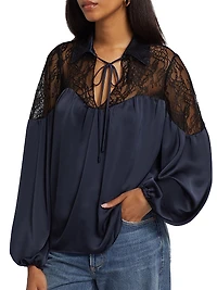 Rosemary Lace-Trimmed Blouse