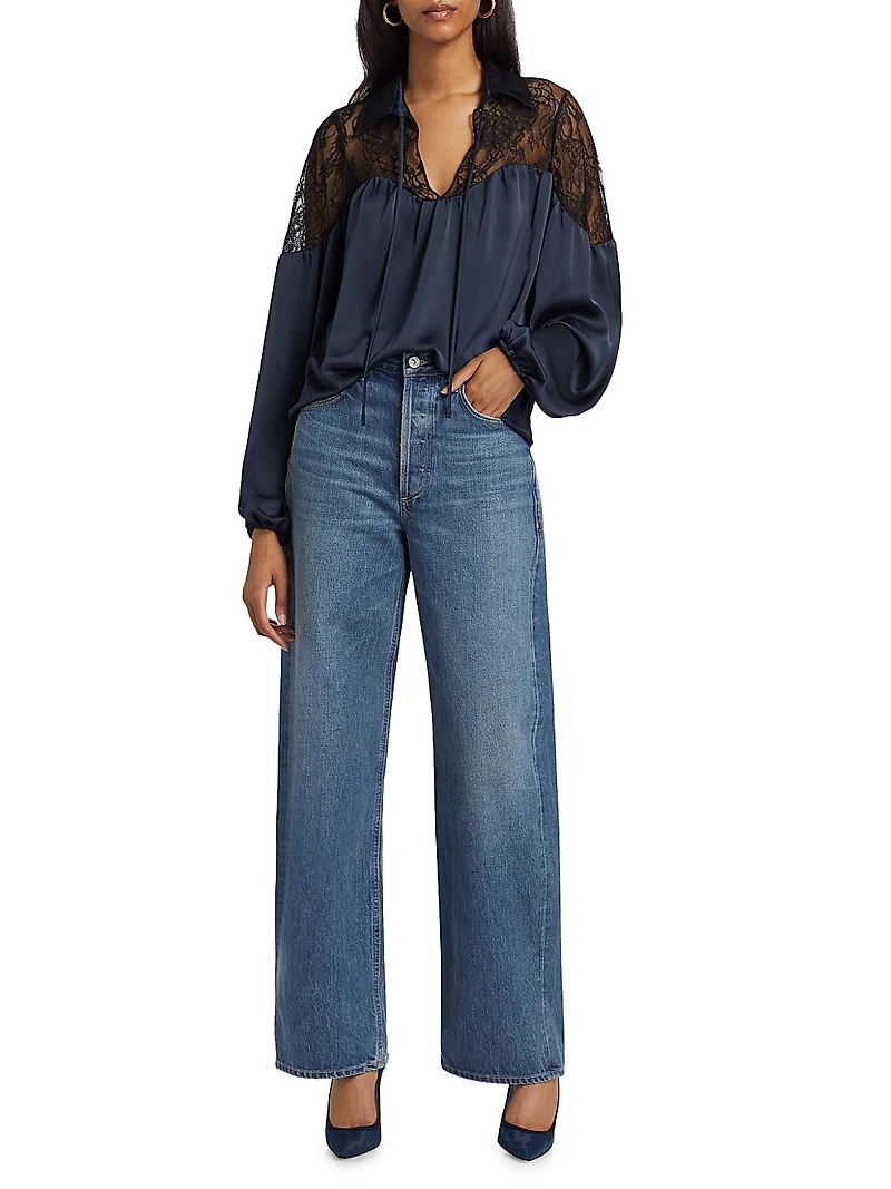 Rosemary Lace-Trimmed Blouse