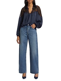 Rosemary Lace-Trimmed Blouse