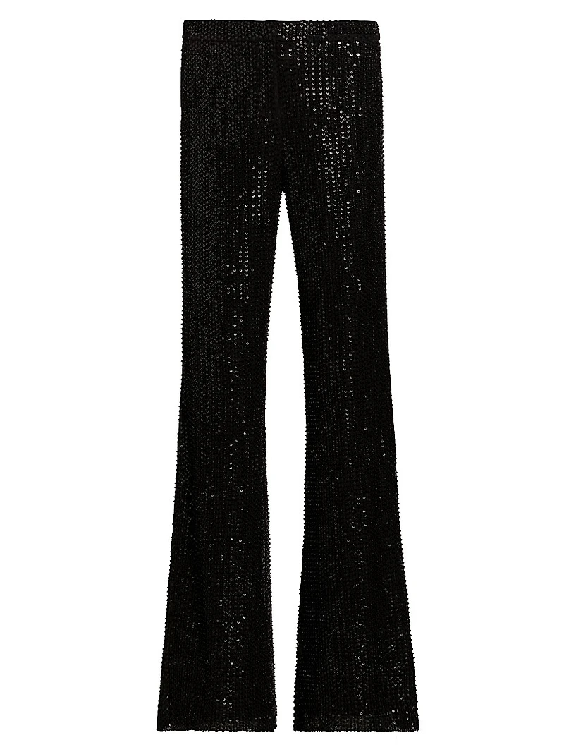 Olivian Sequined Straight-Leg Pants