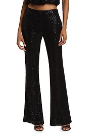 Olivian Sequined Straight-Leg Pants