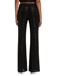 Olivian Sequined Straight-Leg Pants