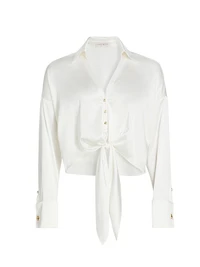 Farrah Silk Tie-Front Shirt