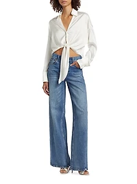 Farrah Silk Tie-Front Shirt