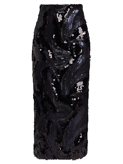 Donnelly Sequined Pencil Skirt
