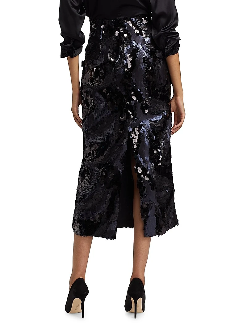 Donnelly Sequined Pencil Skirt